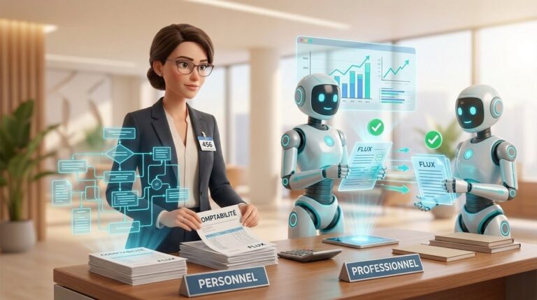 Automatisation des flux de travail personnel VS professionnel — illustration Factory 456