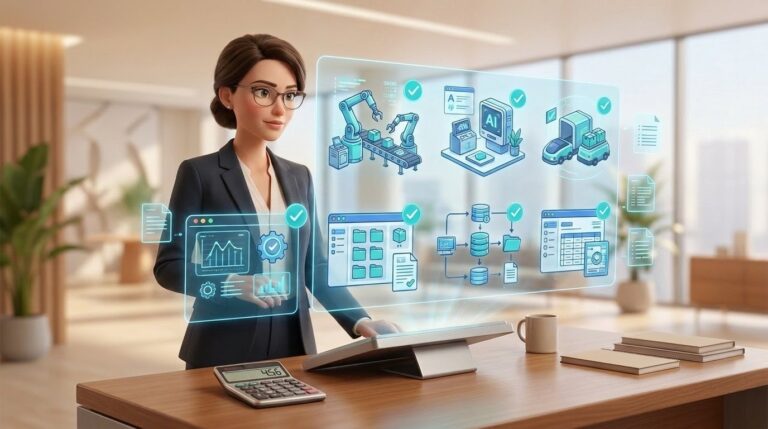 Découvrez 8 exemples d'utilisation de robots logiciel dans la production industrielle — illustration Factory 456