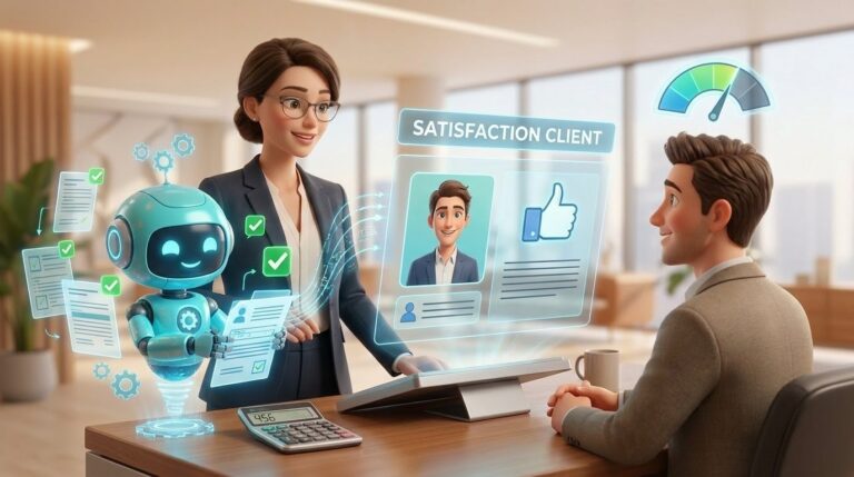 Grâce aux robots logiciels, l’expérience client est améliorée — illustration Factory 456