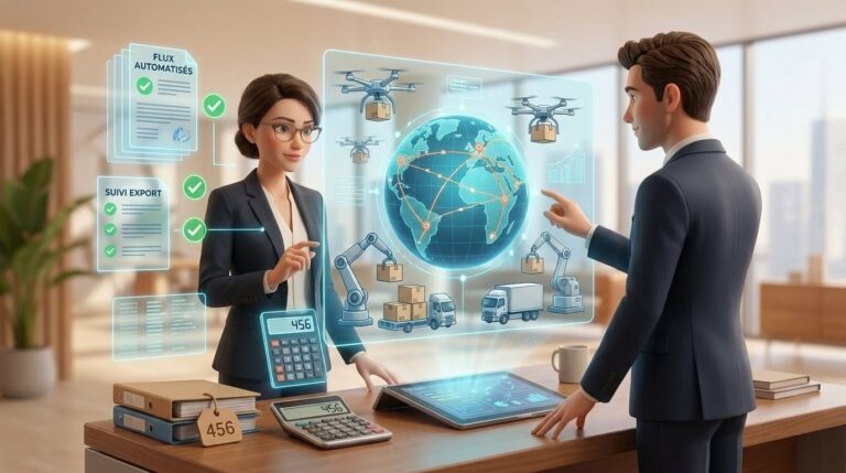 Comment l’automatisation peut aider les entreprises exportatrices à améliorer leurs opérations logistiques — illustration Factory 456