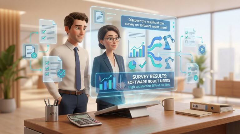 Découvrez les résultats de l’enquête sur les utilisateurs de robots logiciels ! — illustration Factory 456