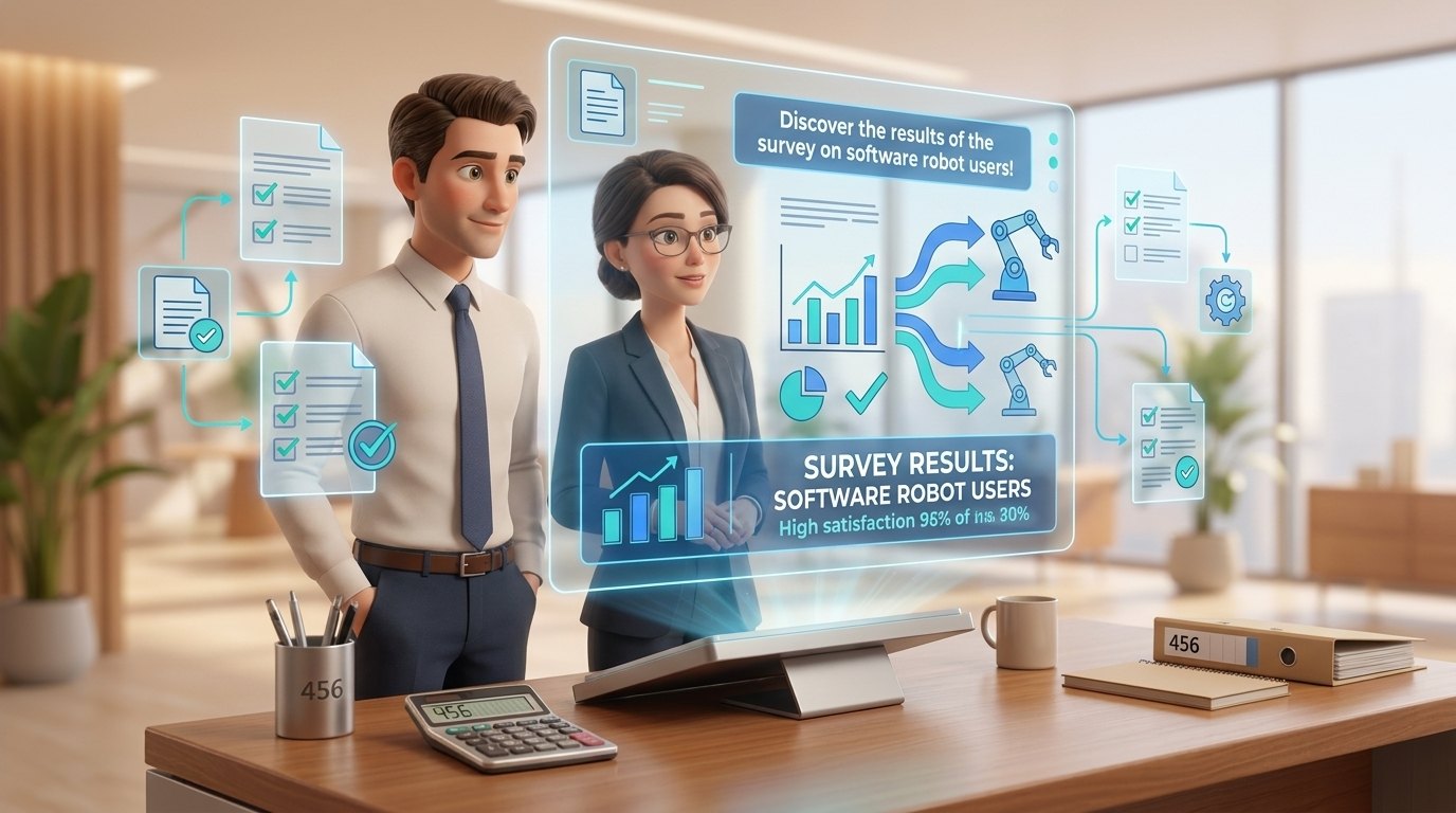 Découvrez les résultats de l’enquête sur les utilisateurs de robots logiciels ! — illustration Factory 456