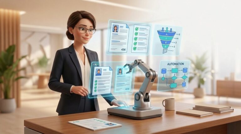 Comment l'automatisation peut-elle améliorer le recrutement ! — illustration Factory 456