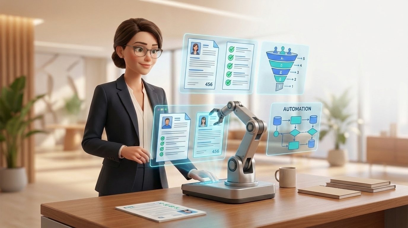 Comment l'automatisation peut-elle améliorer le recrutement ! — illustration Factory 456