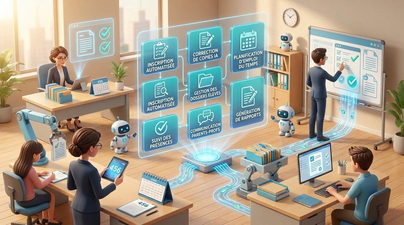 7 exemples d’utilisation d’automatisation dans le secteur de l’éducation — illustration Factory 456