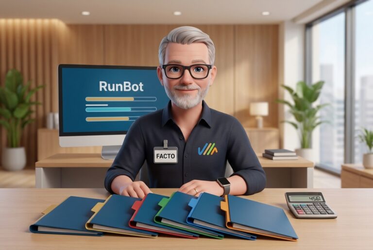 Facto, agent de production de la plateforme RunBot, dans un cabinet d'expertise comptable — Top 5 des cas d’usage d’automatisation en comptabilité en 2026
