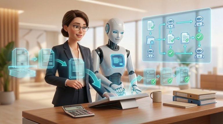 Comment l'automatisation et l'IA révolutionnent le secteur financier — illustration Factory 456