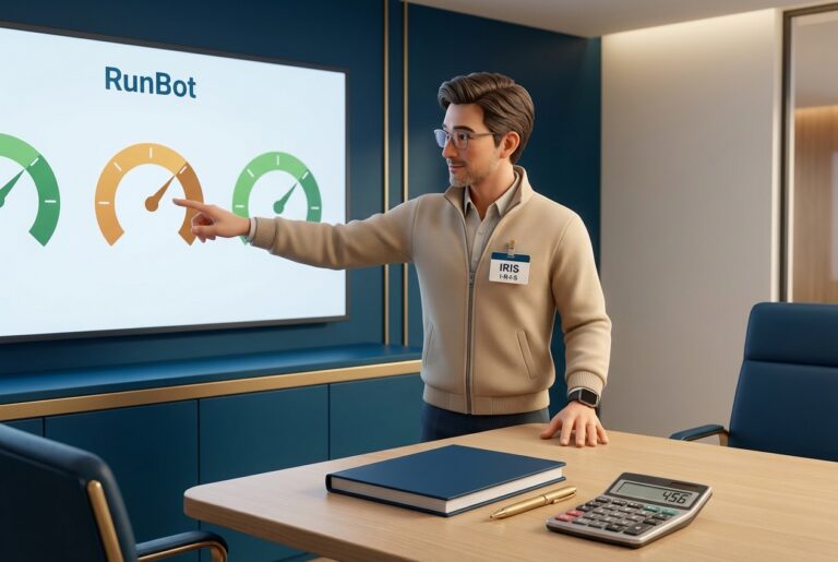 Iris, agent RunBot, contrôle les étapes de la clôture comptable sur la plateforme