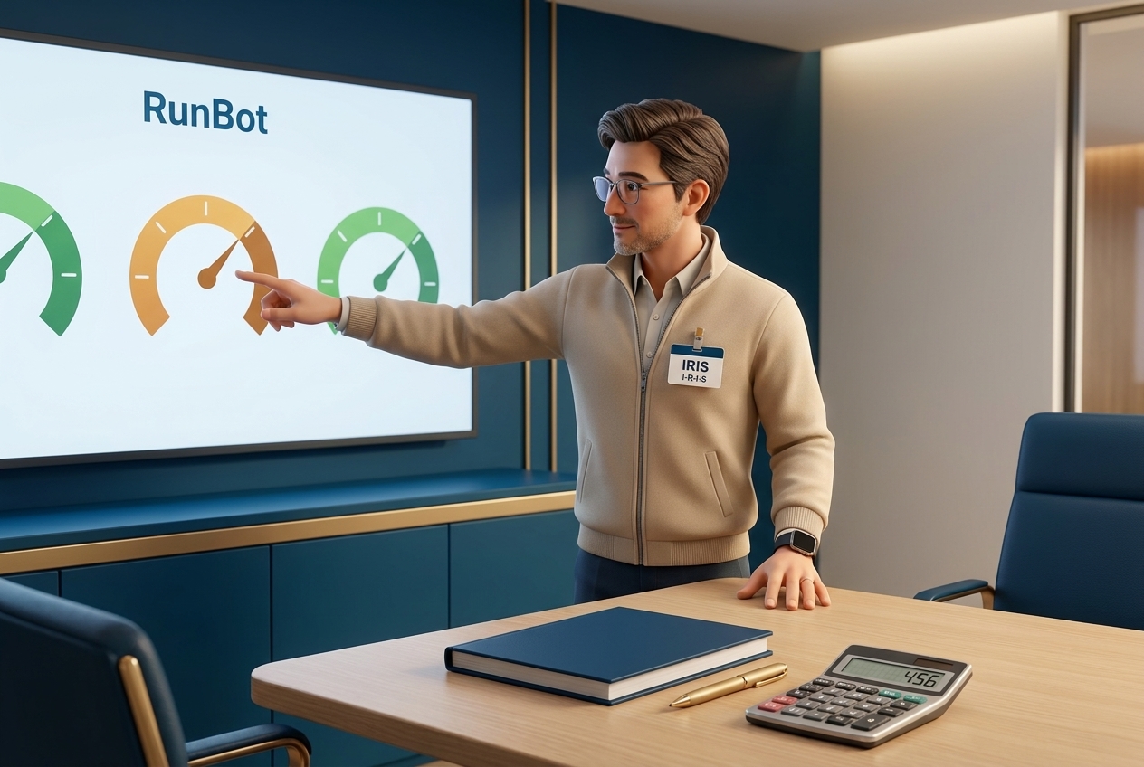 Facto, agent de production RunBot, finalise une clôture comptable